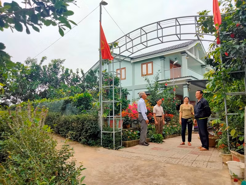 Một góc cụm dân cư sinh thái sáng-xanh-sạch-đẹp-an toàn-văn minh thôn Cừa Lĩnh (xã Đức Lĩnh).