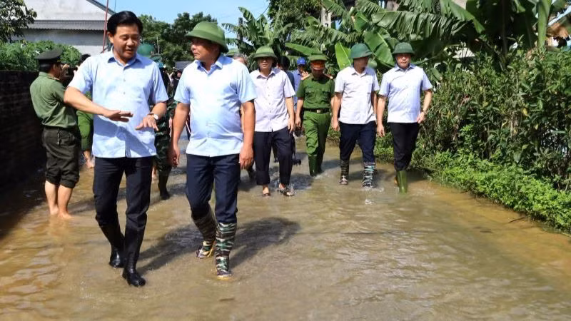 Phó Chủ tịch Ủy ban nhân dân thành phố Hà Nội kiểm tra công tác phòng, chống thiên tai tại huyện Chương Mỹ. 