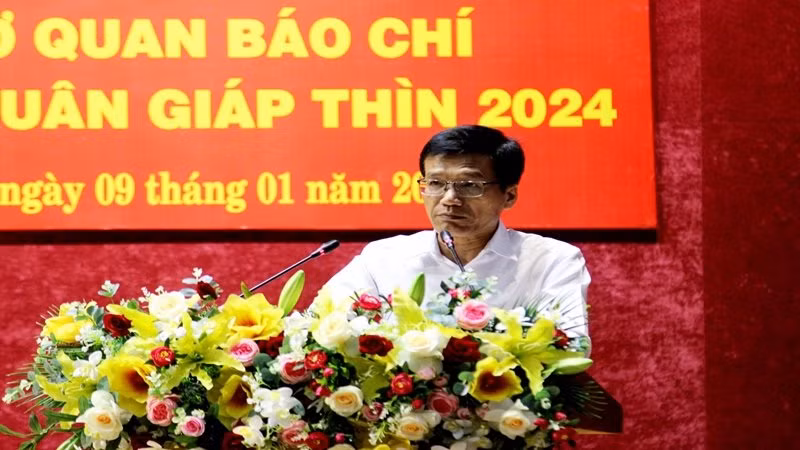 Phó Trưởng Ban thường trực Ban Tuyên giáo Tỉnh ủy Hồ Xuân Ánh cho biết một số công tác, vai trò của báo chí trong năm 2023.