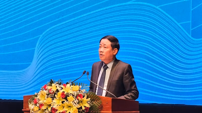 Chủ tịch Ủy ban nhân dân tỉnh Bình Định Phạm Anh Tuấn phát biểu tại hội nghị.
