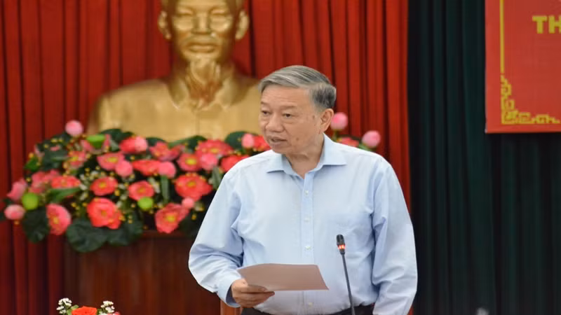 Đồng chí Tô Lâm phát biểu tại hội nghị. Đồng chí Tô Lâm phát biểu tại hội nghị.