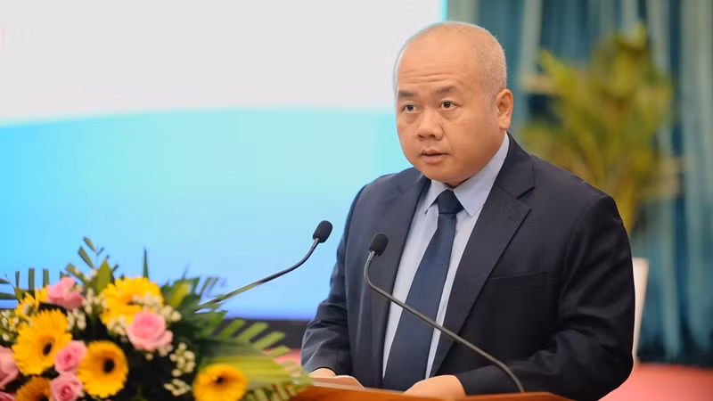 Ông Đỗ Thành Trung, Thứ trưởng Kế hoạch và Đầu tư phát biểu tại hội nghị.
