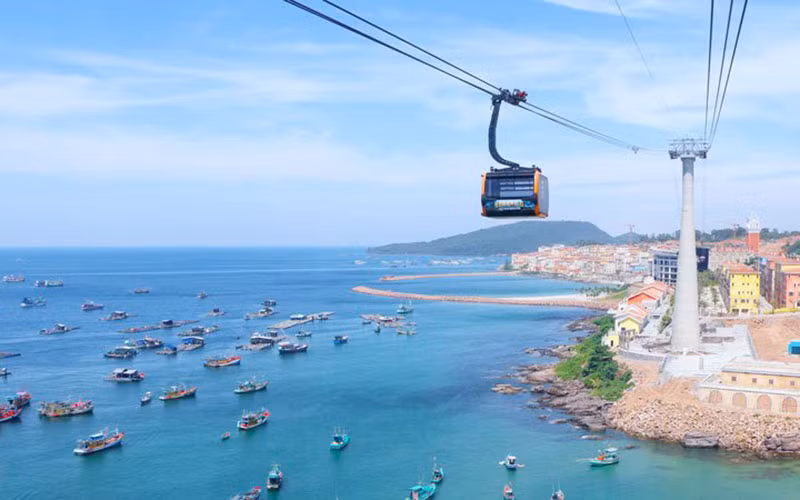 Cáp treo ở phường An Thới, thành phố Phú Quốc.