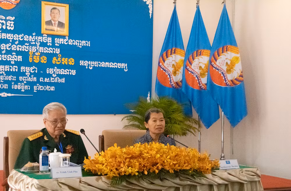 Phó Chủ tịch CPP Men Sam An bày tỏ xúc động được đón tiếp những người bạn Việt Nam. (Ảnh: Nguyễn Hiệp) Phó Chủ tịch CPP Men Sam An bày tỏ xúc động được đón tiếp những người bạn Việt Nam. (Ảnh: Nguyễn Hiệp)