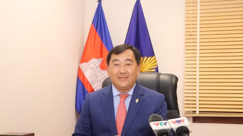 Phó Trưởng Ban thứ nhất Ban Đối ngoại Trung ương Đảng Nhân dân Campuchia, Chủ nhiệm Ủy ban Đối ngoại, Hợp tác quốc tế và Thông tin Quốc hội Campuchia Sous Yara. (Ảnh: Huy Vũ)