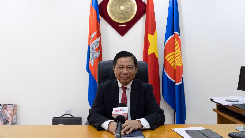 Đại sứ Việt Nam tại Vương quốc Campuchia Nguyễn Huy Tăng. (Ảnh: Nguyễn Hiệp)