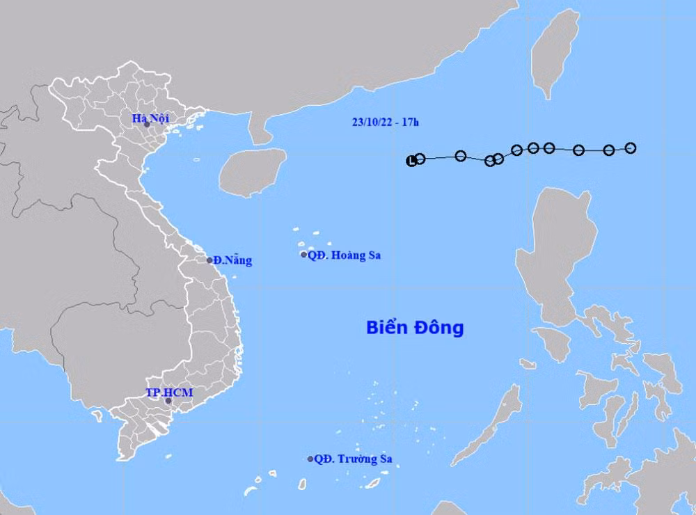 Áp thấp nhiệt đới suy yếu thành vùng áp thấp và tan dần. (Nguồn: nchmf.gov.vn)