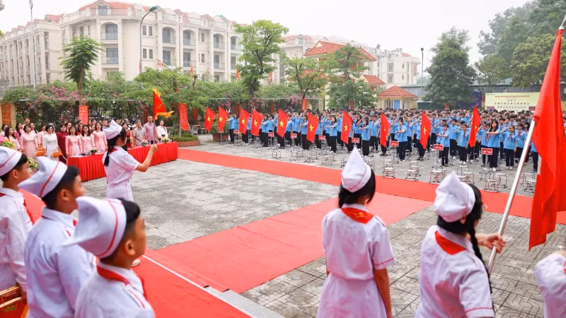 Quang cảnh buổi lễ tổng kết năm học. (Ảnh: THANH TÙNG)