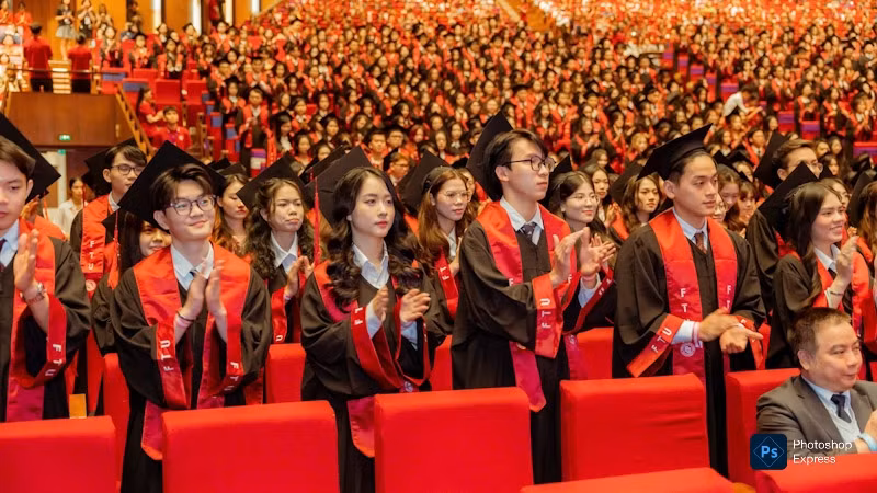 Niềm vui của các sinh viên trong buổi nhận bằng tốt nghiệp.
