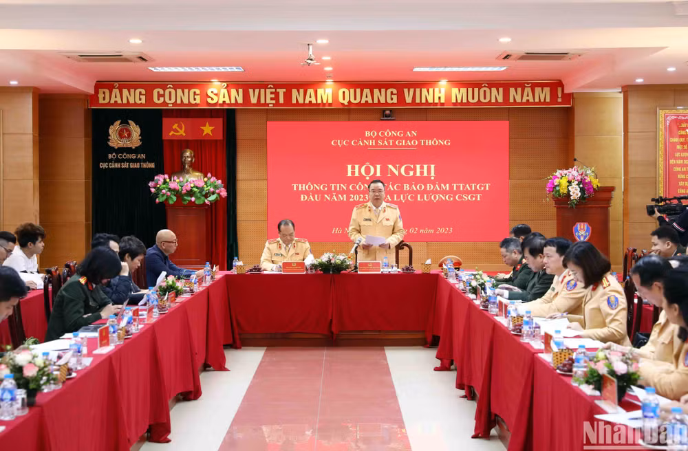 Hội nghị thông tin công tác bảo đảm trật tự an toàn giao thông đầu năm 2023 của lực lượng Cảnh sát giao thông.