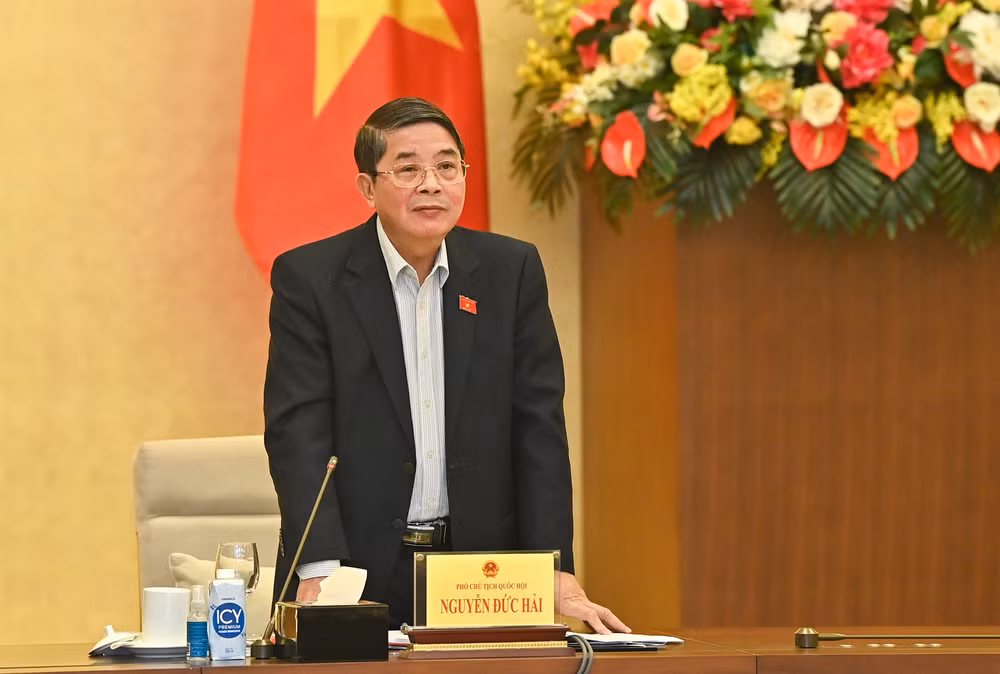 Phó Chủ tịch Quốc hội Nguyễn Đức Hải phát biểu tại buổi làm việc.