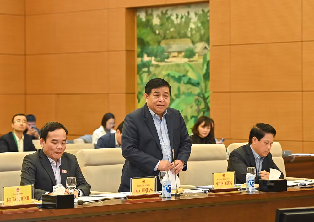 Bộ trưởng Kế hoạch và Đầu tư Nguyễn Chí Dũng phát biểu tại buổi làm việc.