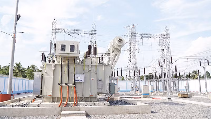 Máy biến áp T1 công suất 40 MVA Trạm biến áp 110kV Tân Phú Thạnh. Máy biến áp T1 công suất 40 MVA Trạm biến áp 110kV Tân Phú Thạnh.