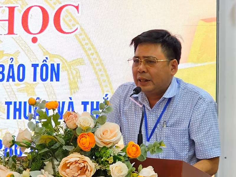 Lãnh đạo phường An Hưng tham luận tại Hội thảo.