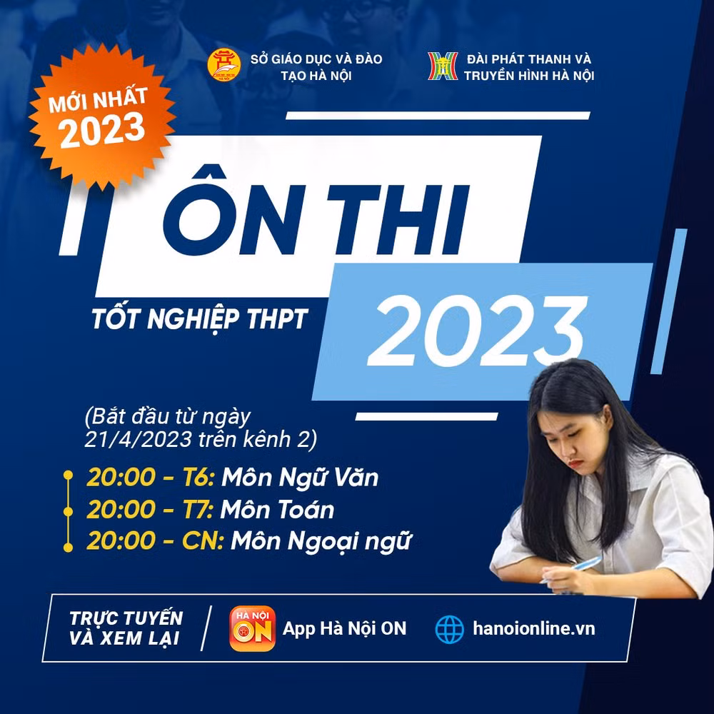 Từ ngày 21/4, trên kênh 2 của Đài Phát thanh-Truyền hình Hà Nội phát sóng chương trình hướng dẫn học sinh ôn thi tốt nghiệp trung học phổ thông.