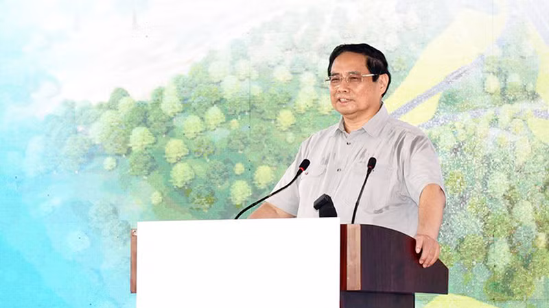 Thủ tướng Phạm Minh Chính phát biểu ý kiến tại lễ khởi công.