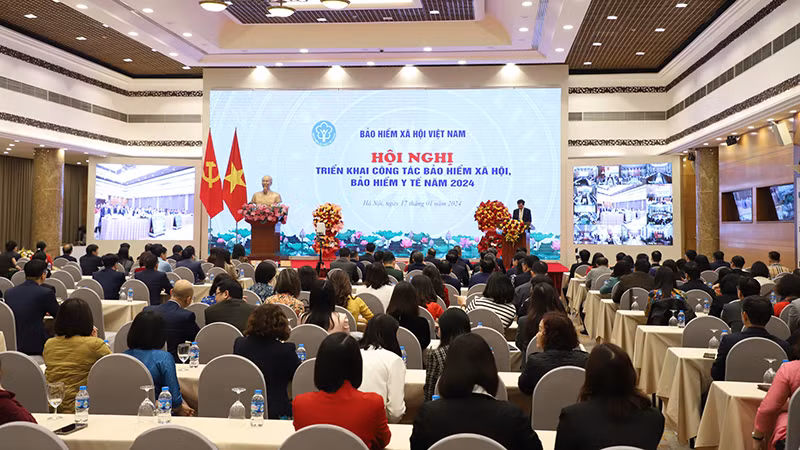 Hội nghị trực tuyến toàn quốc triển khai công tác bảo hiểm xã hội, bảo hiểm y tế năm 2024.