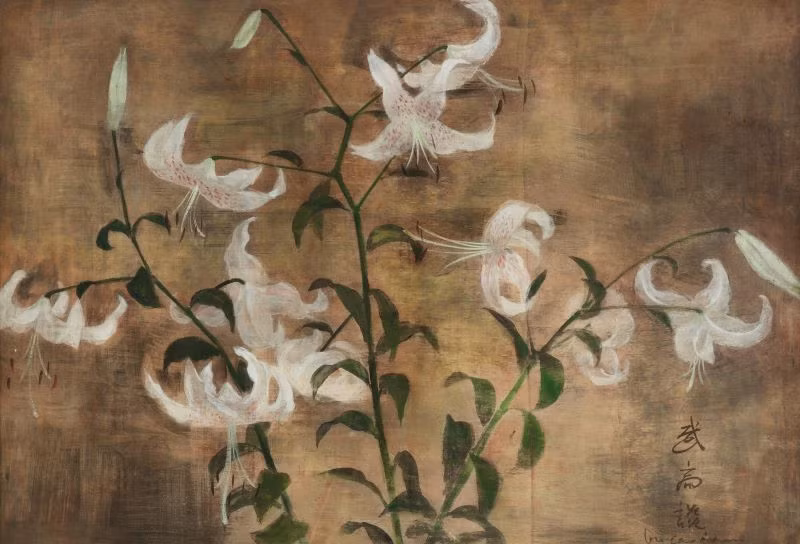 Bức tranh Hoa huệ tây của họa sĩ Vũ Cao Đàm (1908-2000). Bức tranh Hoa huệ tây của họa sĩ Vũ Cao Đàm (1908-2000).