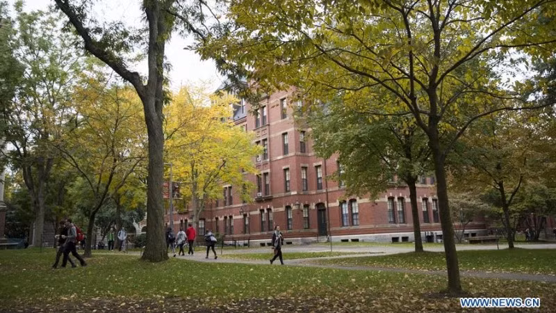 Trường đại học Harvard ở Cambridge, Massachusetts, Mỹ. (Ảnh: Tân hoa xã)