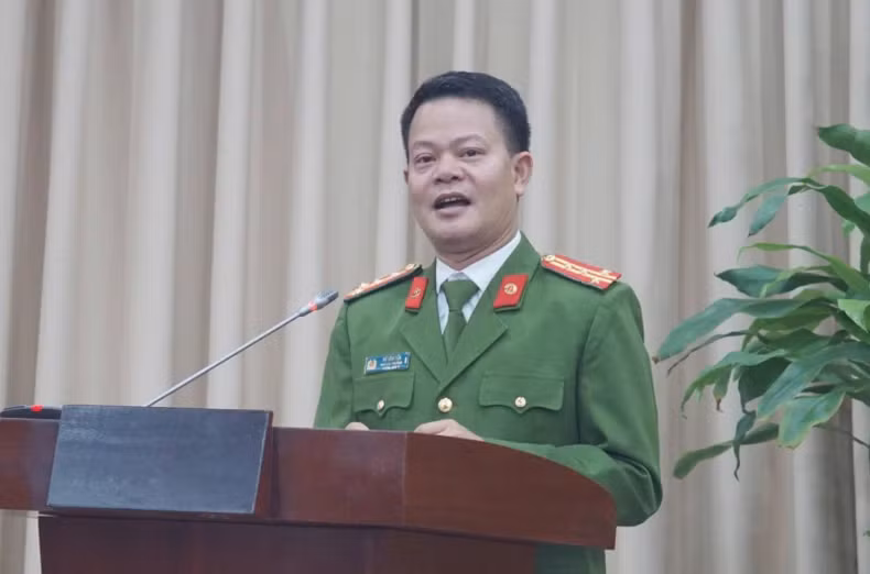 Đại tá Vũ Văn Tấn, Phó Cục trưởng Cục C06 phát biểu tại Lễ ký kết.