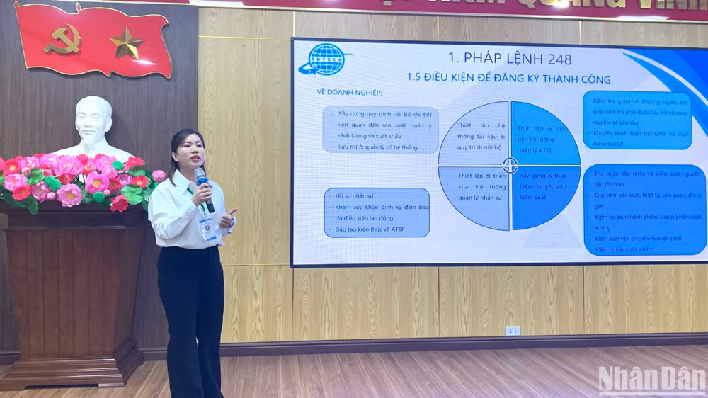 Bà Phan Thị Mến, Giám đốc Công ty Tư vấn khoa học và Công nghệ Sutech đã giới thiệu tổng quan về Lệnh 248.