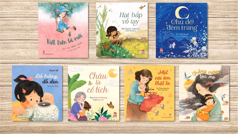Các tập thơ thiếu nhi được Nhà xuất bản Kim Đồng phát hành dịp Ngày thơ Việt Nam.
