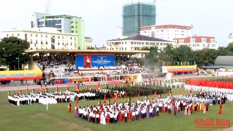 Toàn cảnh khai mạc Đại hội Thể dục thể thao tỉnh Thái Nguyên lần thứ 9, năm 2022.