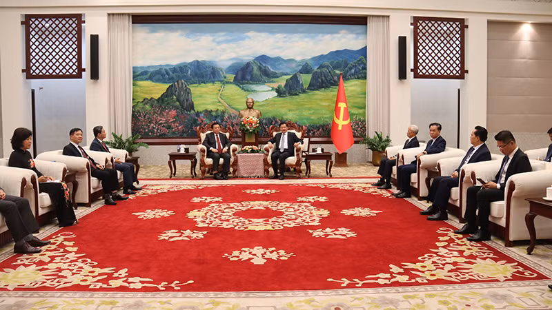 Quang cảnh buổi tiếp. (Ảnh: Hải Tiến)
