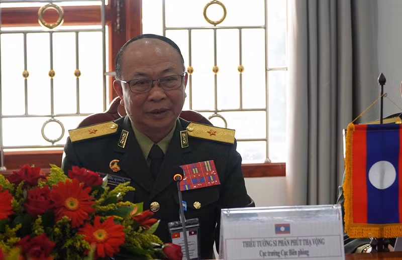Thiếu tướng Siphan Phoutthavong, Cục trưởng Cục Bộ đội Biên phòng, Bộ Tổng Tham mưu Quân đội nhân dân Lào. (Ảnh: Hải Tiến)