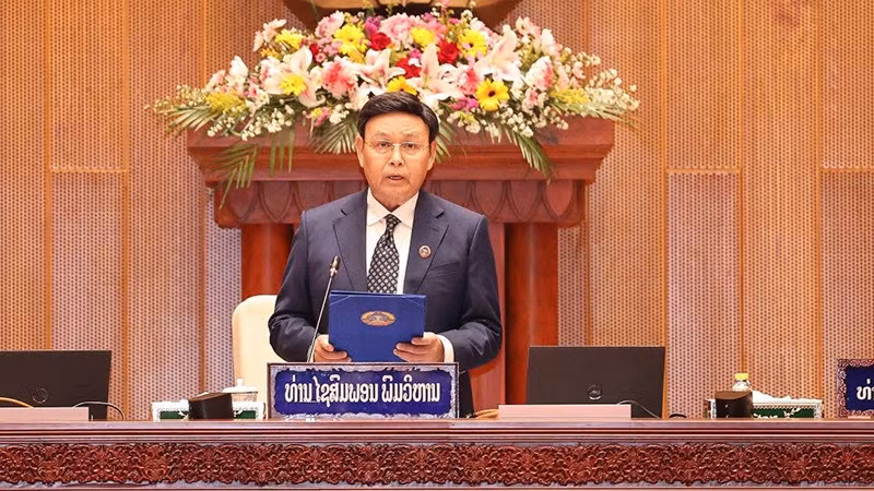 Chủ tịch Quốc hội Lào Saysomphone Phomvihane. Ảnh: Cộng tác viên