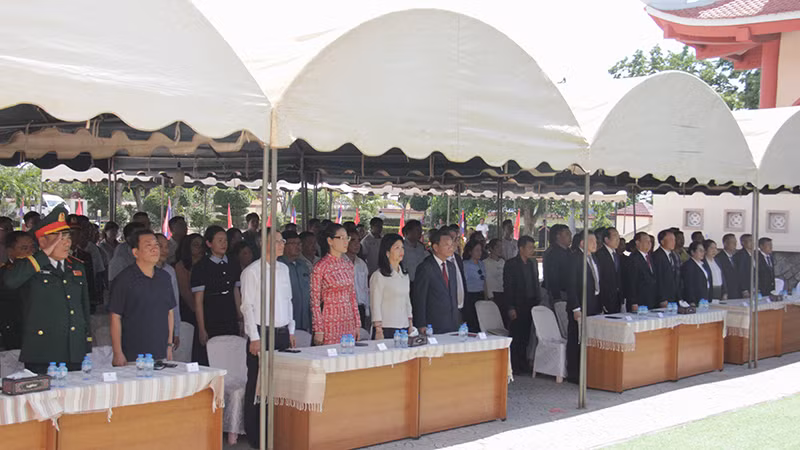 Các đại biểu tham dự buổi lễ. (Ảnh: HẢI TIẾN)