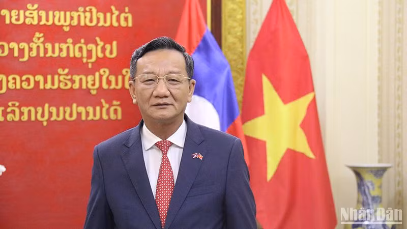 Đại sứ Việt Nam tại Lào Nguyễn Minh Tâm. (Ảnh: HẢI TIẾN)