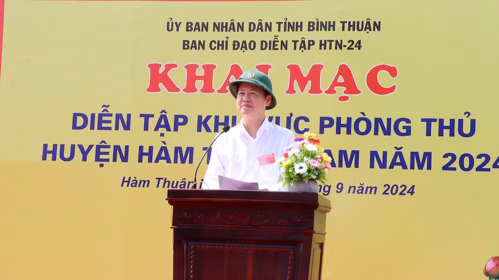 Đồng chí Đoàn Anh Dũng, Chủ tịch Ủy ban nhân dân tỉnh Bình Thuận phát biểu.