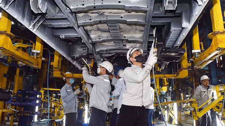 Sản xuất, lắp ráp ô-tô tại Nhà máy Ford Việt Nam (Công ty TNHH Ford Việt Nam), tỉnh Hải Dương. (Ảnh minh họa: TRẦN HẢI)