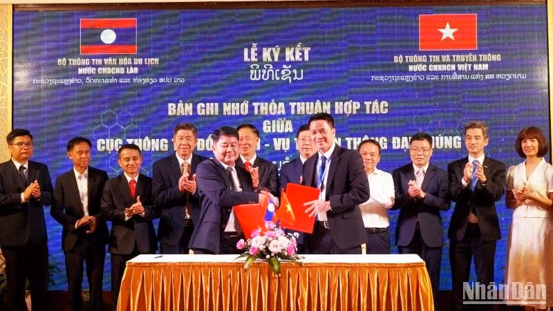 Tại lễ ký kết Biên bản ghi nhớ thỏa thuận hợp tác đẩy mạnh công tác thông tin truyền thông đối ngoại giữa hai nước Việt Nam-Lào.
