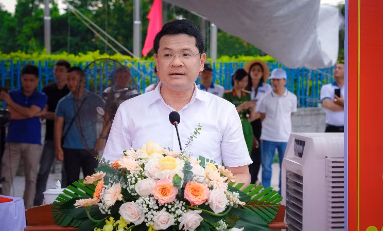 Phó Chủ tịch Ủy ban nhân dân tỉnh Hoàng Hải Minh, Trưởng Ban tổ chức Hội thao phát biểu khai mạc.