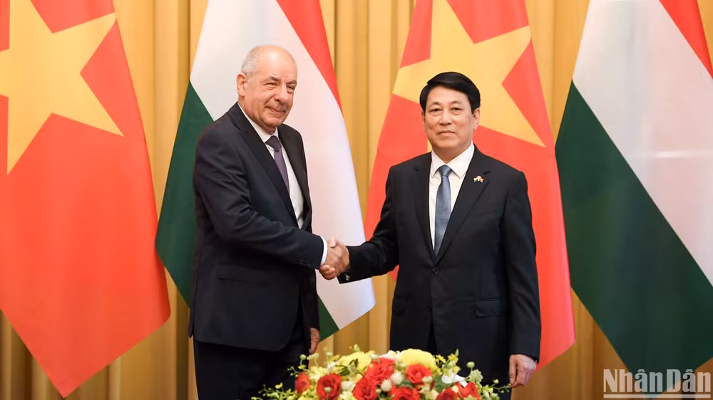Chủ tịch nước Lương Cường hội đàm với Tổng thống Hungary Sulyok Tamás.
