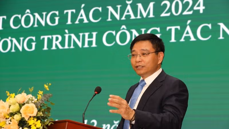 Đồng chí Nguyễn Văn Thắng, Ủy viên Ban chấp hành Trung ương Đảng, Bí thư Ban cán sự Đảng, Bộ trưởng Tài chính phát biểu chỉ đạo tại Hội nghị