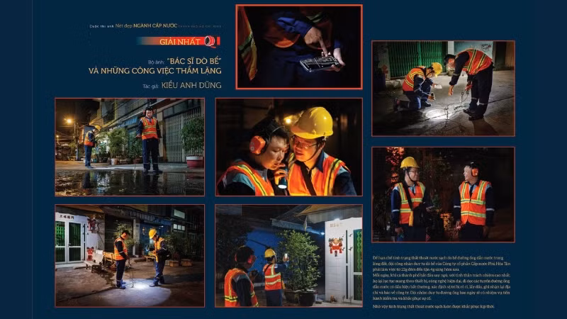 Bộ ảnh “Bác sĩ dò bể và những công việc thầm lặng” của tác giả Kiều Anh Dũng nhận giải Nhất.