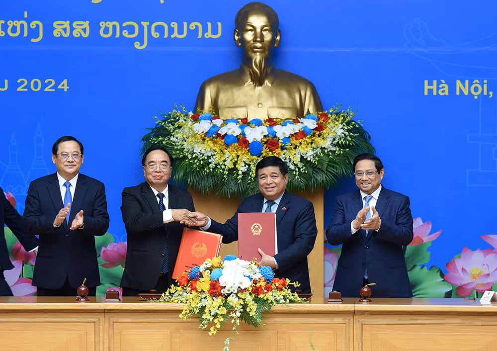 [Ảnh] Thủ tướng Phạm Minh Chính và Thủ tướng Lào đồng chủ trì kỳ họp lần thứ 46 Ủy ban liên Chính phủ về hợp tác song phương ảnh 7