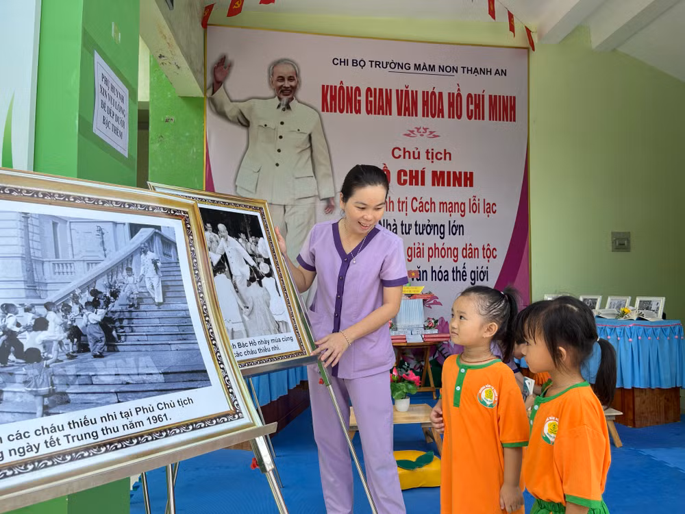 Không gian văn hóa Hồ Chí Minh tại Trường mầm non Thạnh An, xã Thạnh An, huyện Cần Giờ, Thành phố Hồ Chí Minh.