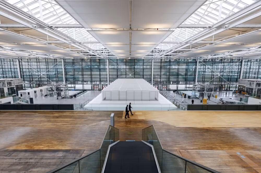 Khung cảnh vắng vẻ tại Sân bay quốc tế Munich (Đức) do nhân viên đình công. (Ảnh Bloomberg) 