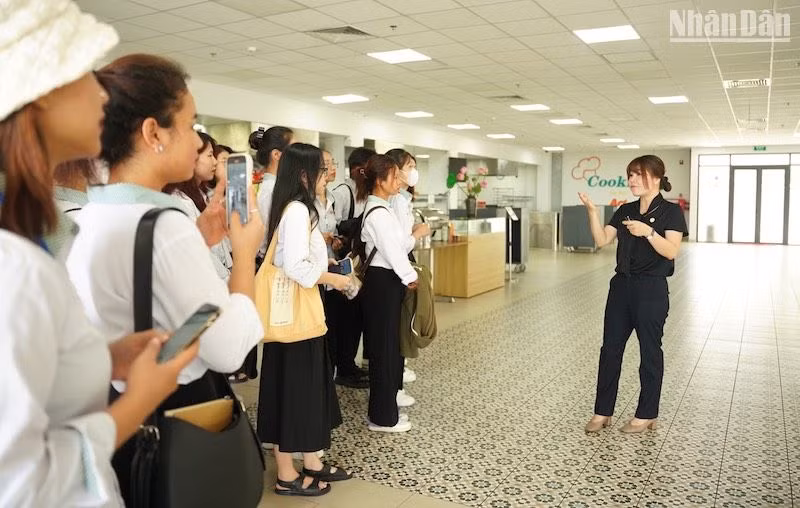 Sinh viên tham quan thực tế các vị trí công việc tại Hoiana.