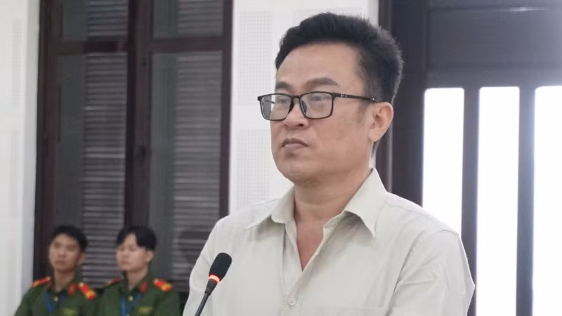 Bị cáo Phạm Đình Tiến tại phiên tòa. (Ảnh ĐC)