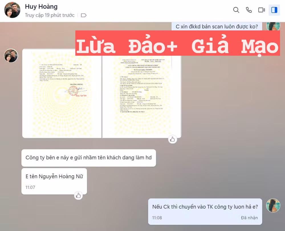 Chiêu thức lừa đảo của đối tượng N.T.T.Trang (25 tuổi, trú huyện Lộc Ninh, tỉnh Bình Phước). (Ảnh Công an cung cấp)