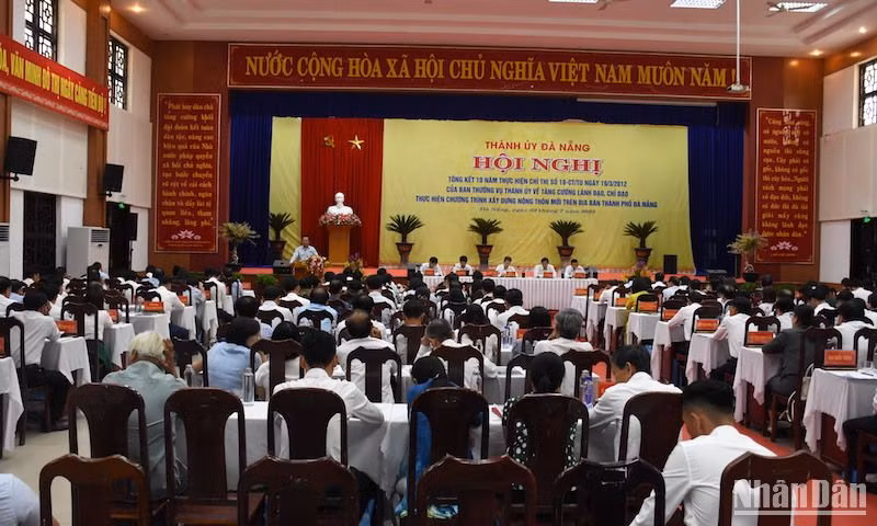 Quang cảnh hội nghị sáng nay (3/7) tại huyện Hòa Vang. (Ảnh: ANH ĐÀO)