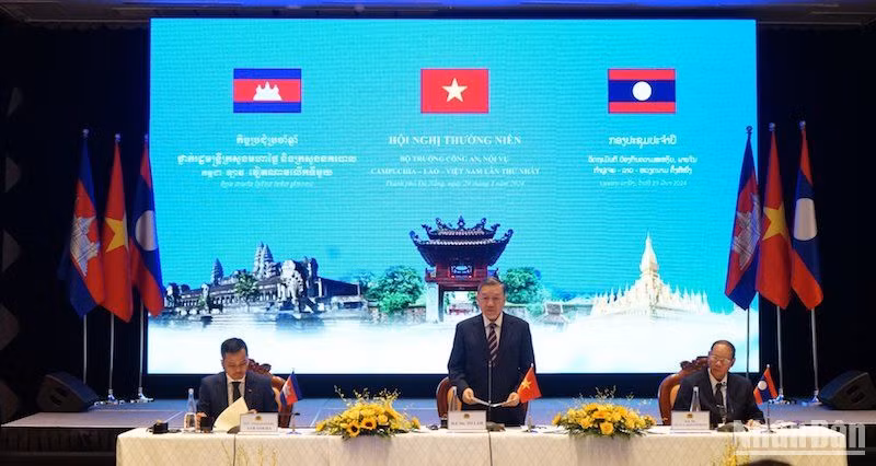 Bộ trưởng Công an Tô Lâm phát biểu khai mạc Hội nghị. Ảnh: ANH ĐÀO
