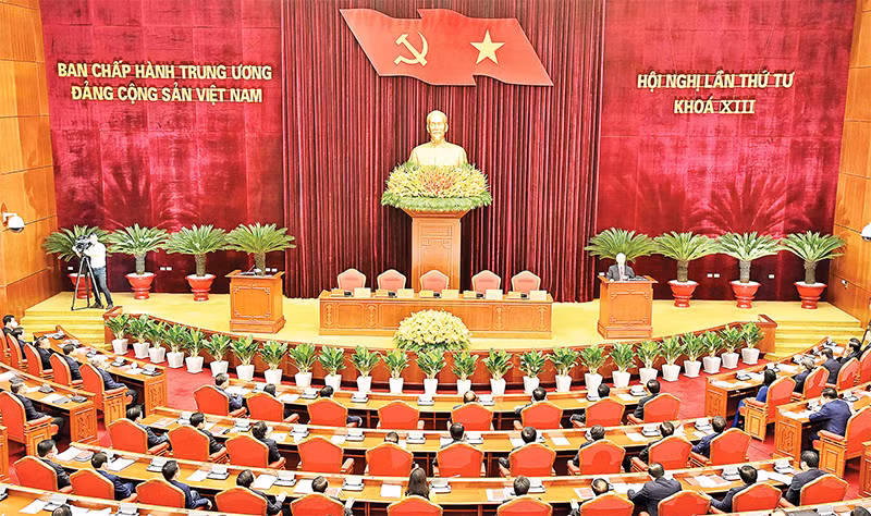 Kỳ họp Hội nghị lần thứ tư Ban Chấp hành Trung ương Đảng khóa XIII. (Ảnh ĐĂNG KHOA)