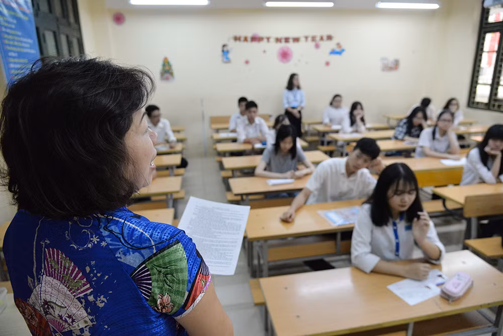 Tại một Kỳ thi vào lớp 10 của Hà Nội. (Ảnh minh hoạ: THUỶ NGUYÊN)
