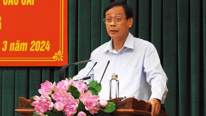 Bí thư Tỉnh ủy Ninh Thuận Nguyễn Đức Thanh phát biểu kết luận Hội nghị.